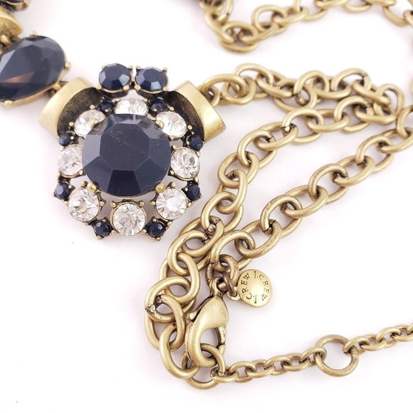 J. Crew Necklace Dark Blue + Brilliant Rhinestones - Picture 5 of 7